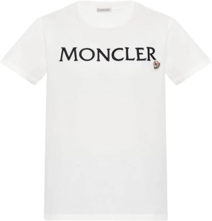 Moncler Witte katoenen T-shirts en Polos White Dames