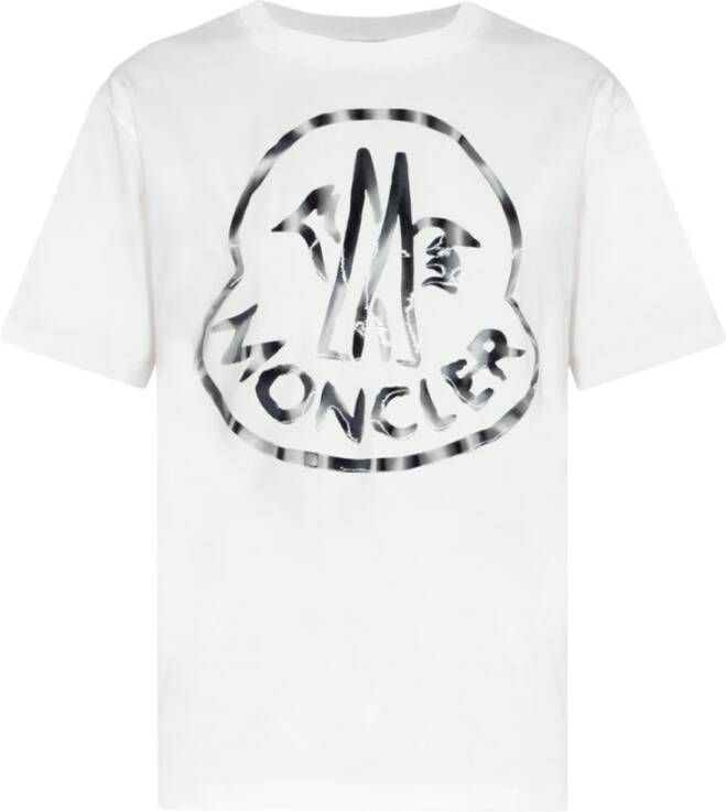 Moncler T-shirt met logo Wit Dames