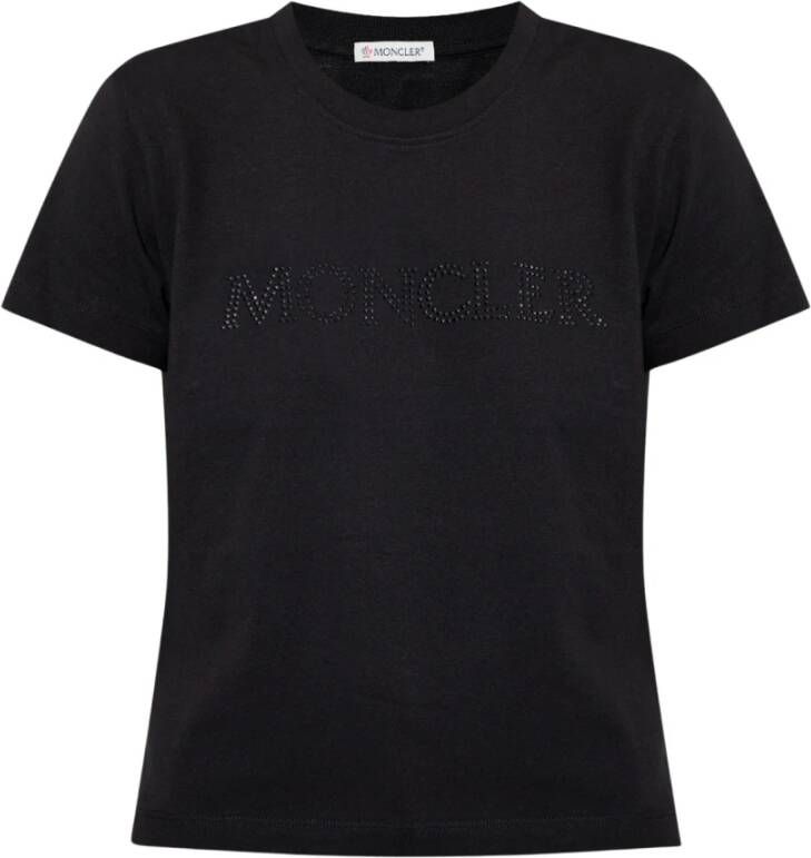 Moncler T-shirt met logo Zwart Dames