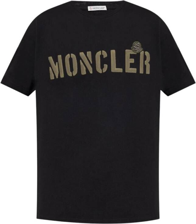 Moncler T-shirt met logo Zwart Heren