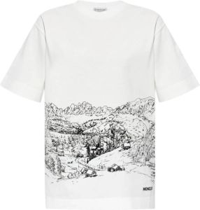 Moncler T-shirt With Logo Wit Dames