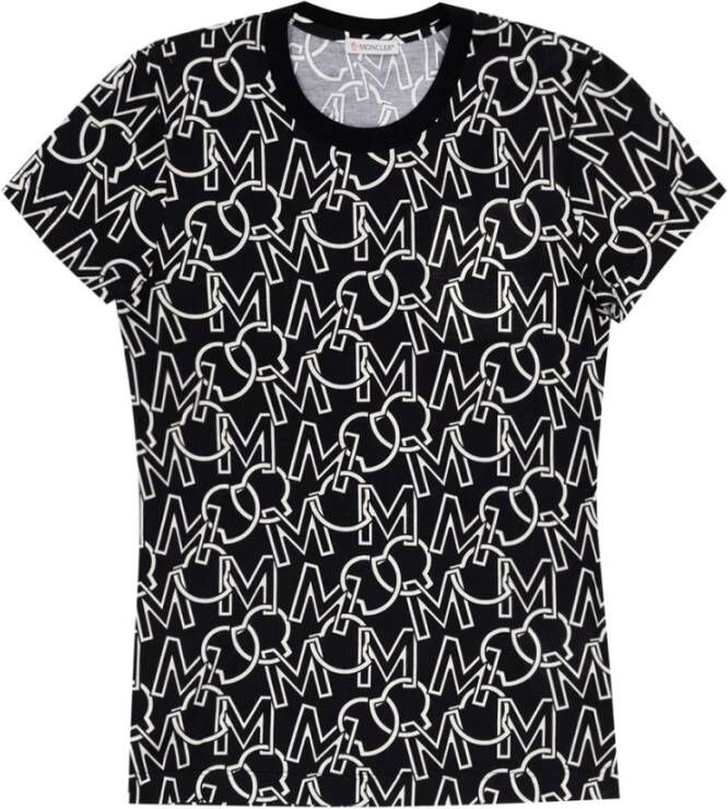 Moncler Iconisch Logo T-Shirt Black Dames
