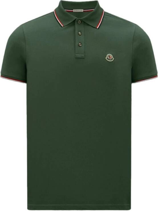 Moncler Tricolor Polo Shirt Groen Heren
