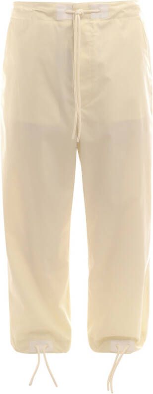 Moncler Track Pants met elastische taille en enkel White Heren
