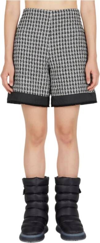 Moncler Tweed Lange Shorts Zwart Dames