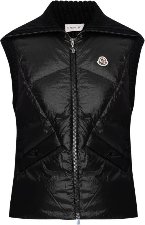 Moncler Vest met logo Zwart Dames