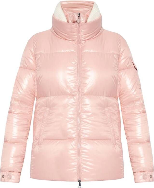 Moncler Gewatteerde jas met hoge kraag Pink Dames