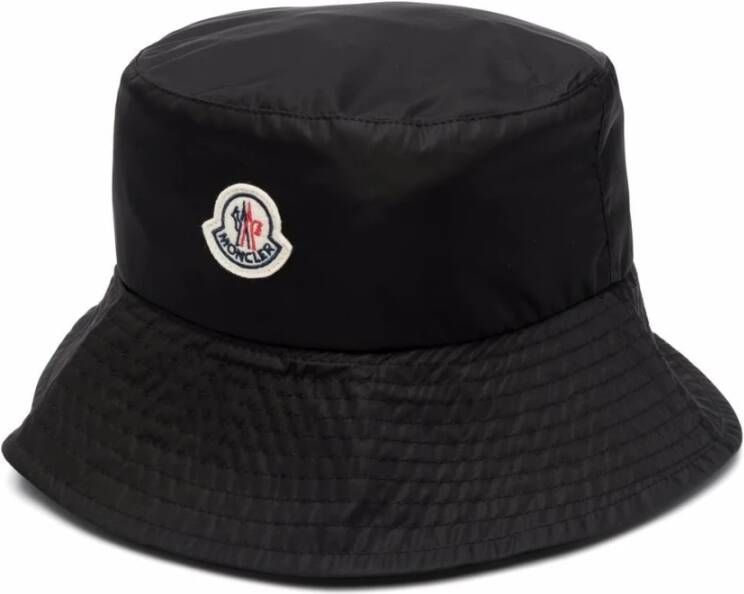 Moncler Vuur Logo Bucket Hat Zwart Unisex