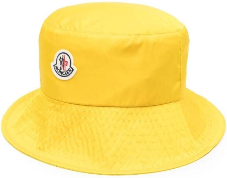 Moncler Waterdichte Logo Bucket Hat Yellow Heren