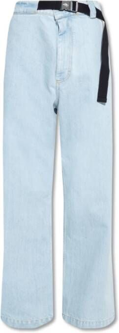 Moncler Blauwe Katoenen Jeans met Logo Detail Blue