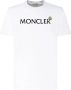 Moncler Wit Katoenen T-Shirt met Logo Print White Heren - Thumbnail 1