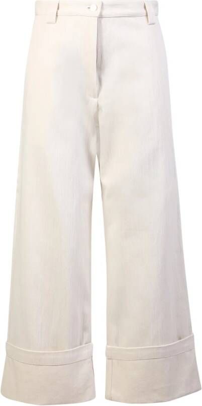 Moncler Witte high-waisted jeans voor modebewuste vrouwen White Dames