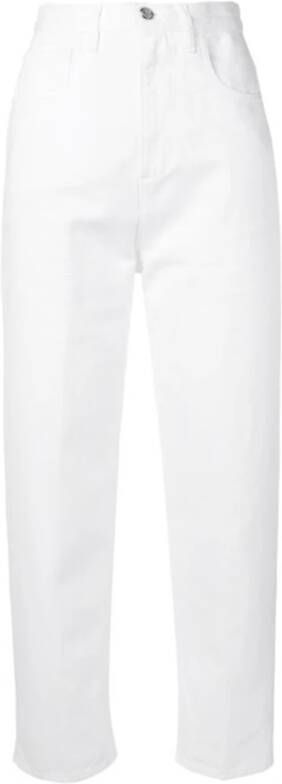 Moncler Witte Logo Mom Fit Jeans White Dames