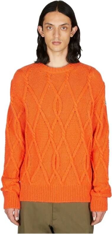 Moncler Wollen Crewneck Sweater Orange Heren