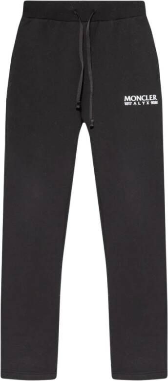 Moncler Zwarte trainingsbroek met elastische tailleband en logo print Zwart Heren