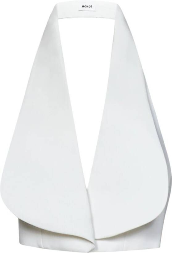 Monot Witte mouwloze top met halternek White Dames