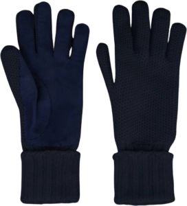 Moorer Guanto Knit Suede-Kse Gloves Blauw Dames