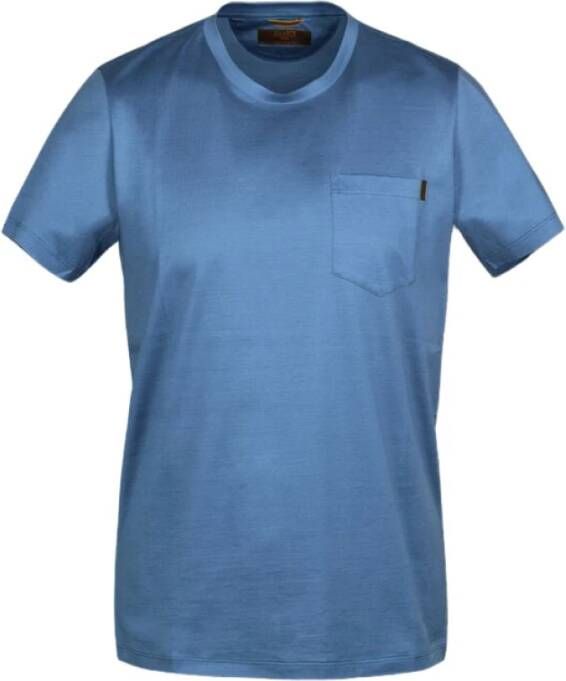 Moorer Blauwe T-shirts en Polos Blue Heren