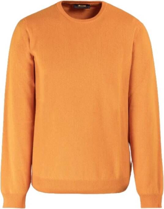 Moorer Pure Cashmere Crew-Neck Sweater Orange Heren