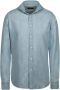 Moorer Normaal Overhemd Blauw Heren - Thumbnail 1