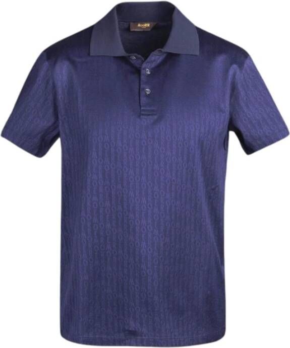 Moorer Poloshirt Blauw Heren