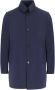 Moorer Blauwe waterafstotende jas met verborgen capuchon Blue Heren - Thumbnail 1