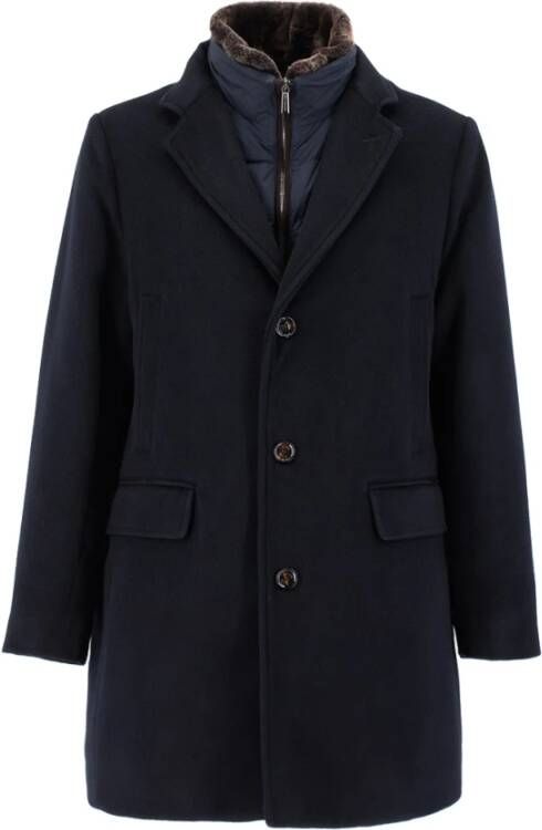 Moorer Single-Breasted Coats Blauw Heren