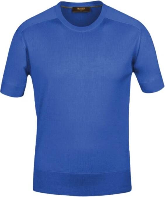 Moorer T-shirt Blauw Heren