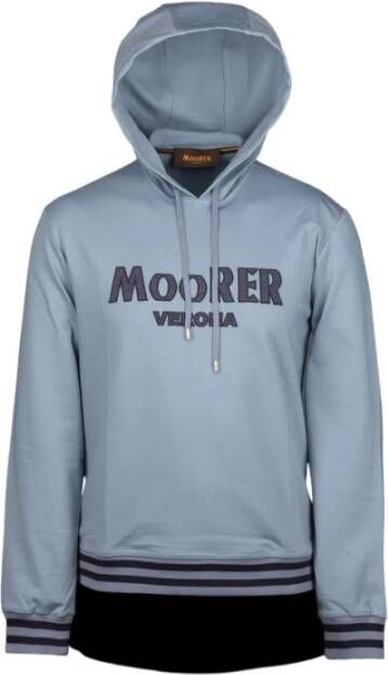 Moorer Hoodie T-Shirts White Blue Heren