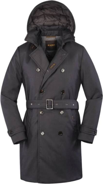 Moorer Trenchcoat Blauw Heren