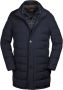 Moorer Blauwe Winterjas Hoge Kraag Rits Voorkant Blue Heren - Thumbnail 1