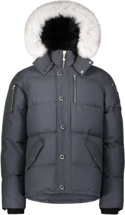 Moose Knuckles 3Q Down Jacket With Blue FOX Slim FIT Grijs Heren