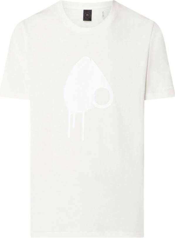 Moose Knuckles Augustine T-shirt Gedurfd Logo Ontwerp Beige Heren