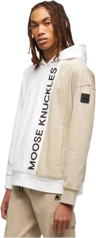 Moose Knuckles Hoodie met tekst en logo Wit Heren