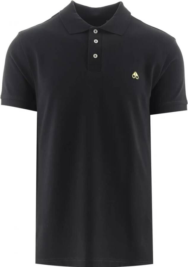 Moose Knuckles Klassieke Pique Polo Shirt Zwart Heren