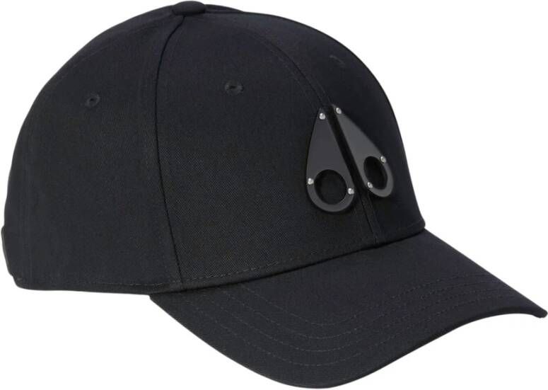 Moose Knuckles Zwarte Logo Hoed met Band Sluiting Black Heren