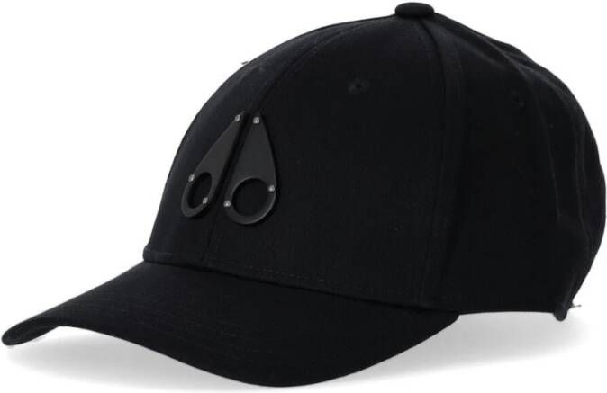 Moose Knuckles Zwarte Logo Hoed met Band Sluiting Black Heren