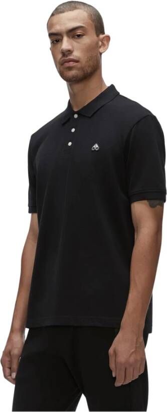 Moose Knuckles Stijlvolle Zwarte Piqué Polo Shirt Zwart Heren