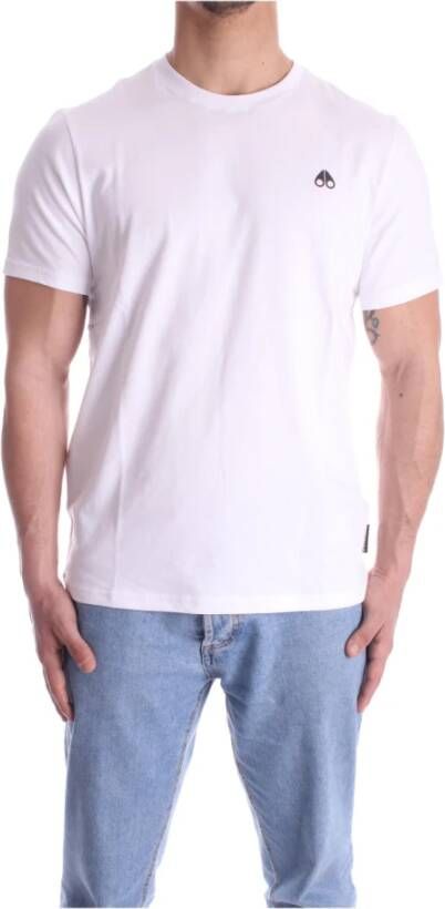 Moose Knuckles Witte Satellite Tee T-shirts en Polos White Heren