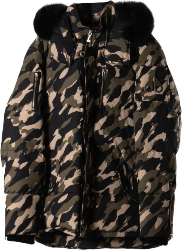Moose Knuckles Winterjas Camou-Fox Trim Zwart Dames