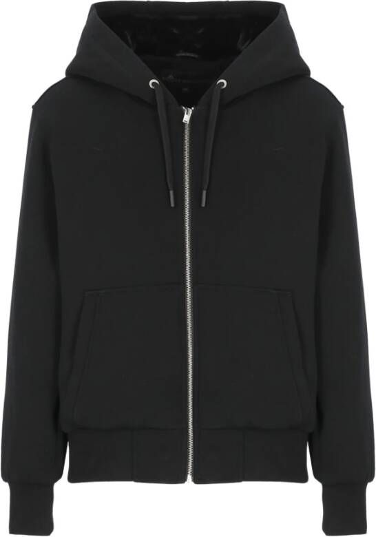 Moose Knuckles Zwarte Katoenen Gewatteerde Sweatshirt met Capuchon Black Dames
