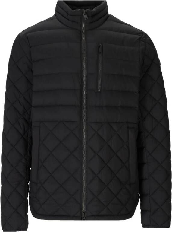 Moose Knuckles Zwarte gewatteerde jas met uniek quilt patroon Zwart Heren