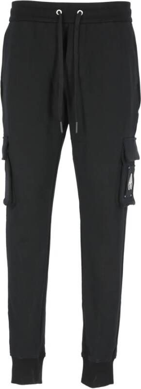 Moose Knuckles Zwarte katoenen broek met elastische taille Zwart Heren