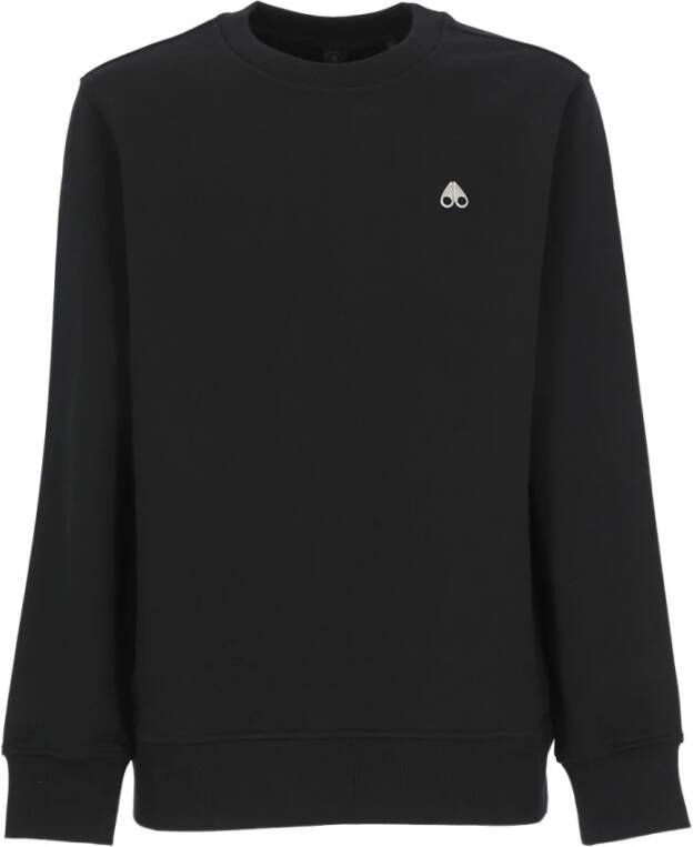 Moose Knuckles Zwarte Katoenen Sweatshirt met Metallic Logo Zwart Heren