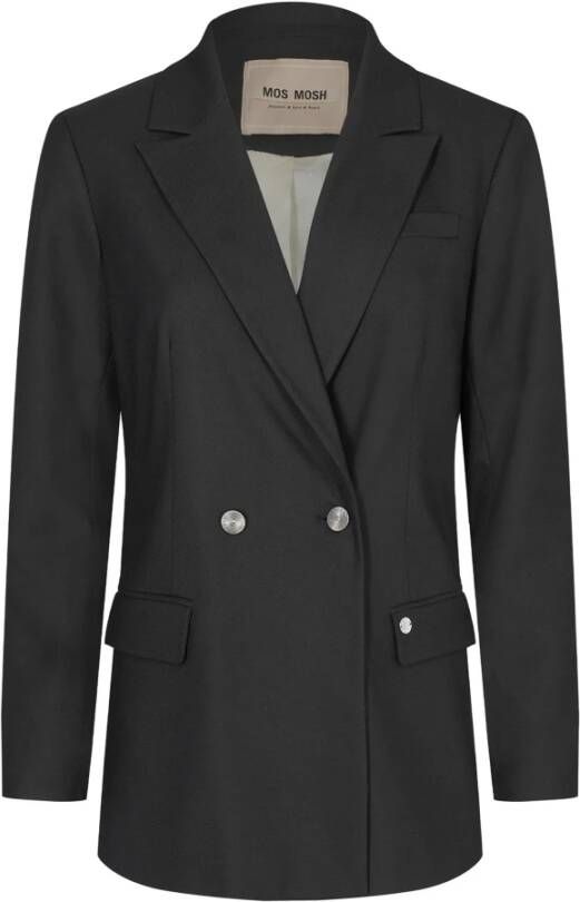 MOS MOSH Trendy Oversized Double-Breasted Blazer Black Dames