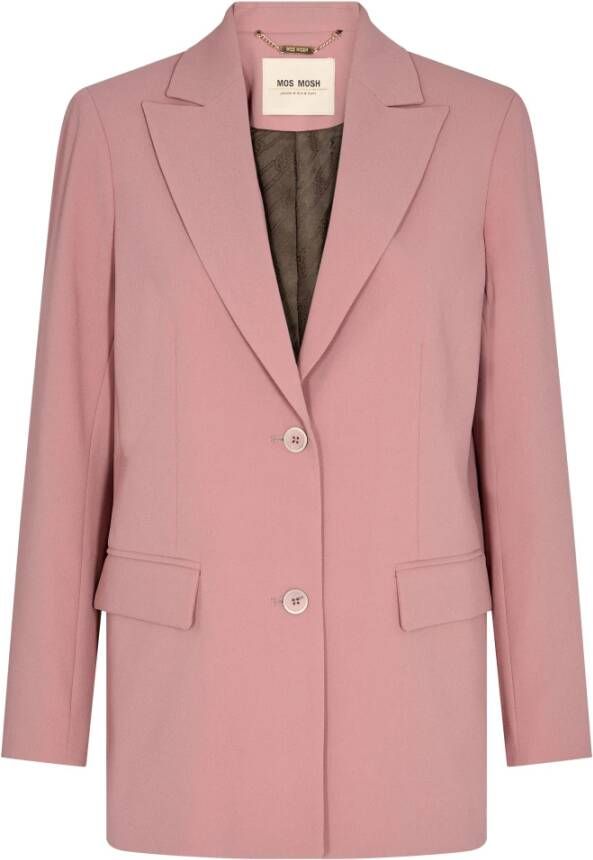 MOS MOSH Klassieke Blazer met Lange Mouwen en Mooie Knopen Pink Dames