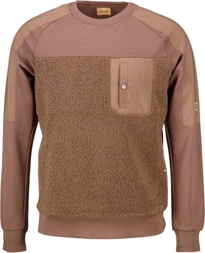 MOS MOSH Glover Crew Sweater in Camel Brown Heren