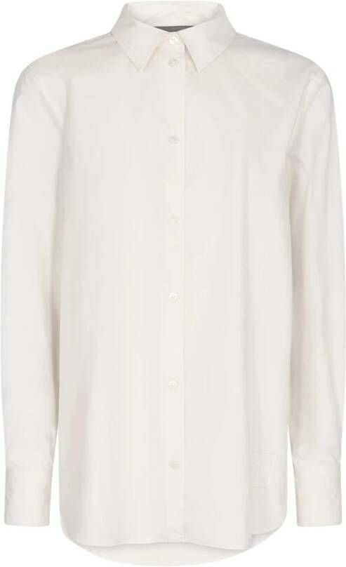 MOS MOSH Wijdvallende Mmelinda Katoenen Shirt 156110 Sea Salt White Dames