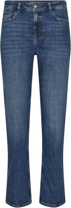 MOS MOSH Flared Blauwe Wassing Jeans voor Moderne Vrouwen Blue Dames