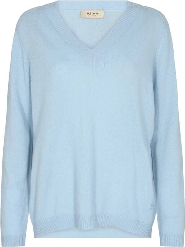 MOS MOSH Gebreide kleding met V-hals Blauw Dames